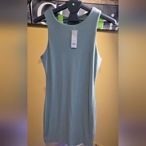 Francesca's Collections Ribbed Dress in Soft Green